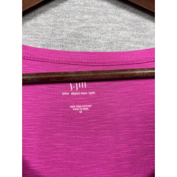J Jill Womens Shirt M Pima Dipped Hem Tunic Pink Casual - Picture 2 of 5